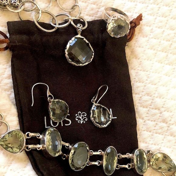LOIS HILL Green Amethyst Necklace&Earrings ARTISAN Green Amethyst Ring&Bracelet - Picture 7 of 16